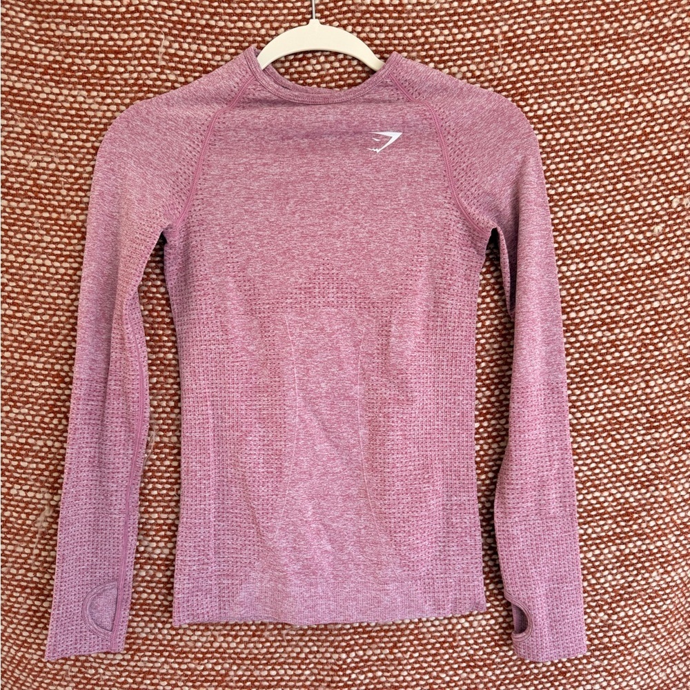 Gymshark Vital Seamless Purple Full Length Long Sleeve, Size Medium